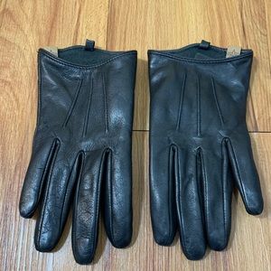 Mackage Black Lamb Leather Fleece Lined Gloves